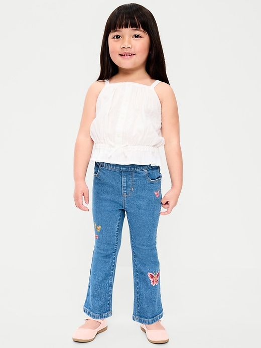 Image number 1 showing, Wow Pull-On High-Waisted Flare-Leg Jeans for Toddler Girls