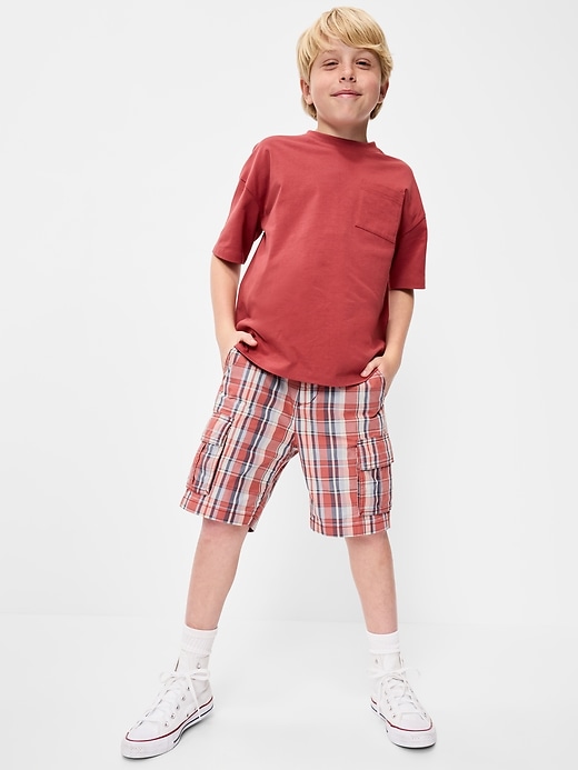Image number 3 showing, Knee Length Baggy Ripstop Cargo Shorts for Boys
