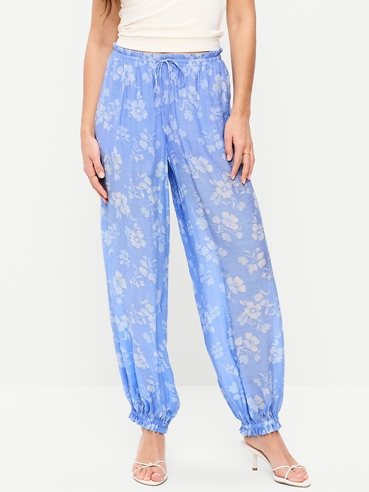 Image number 2 showing, High-Waisted Chiffon Harem Pants