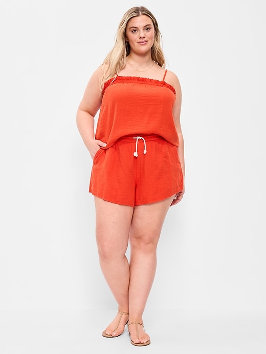 Image number 6 showing, High-Waisted Crinkle Gauze Shorts