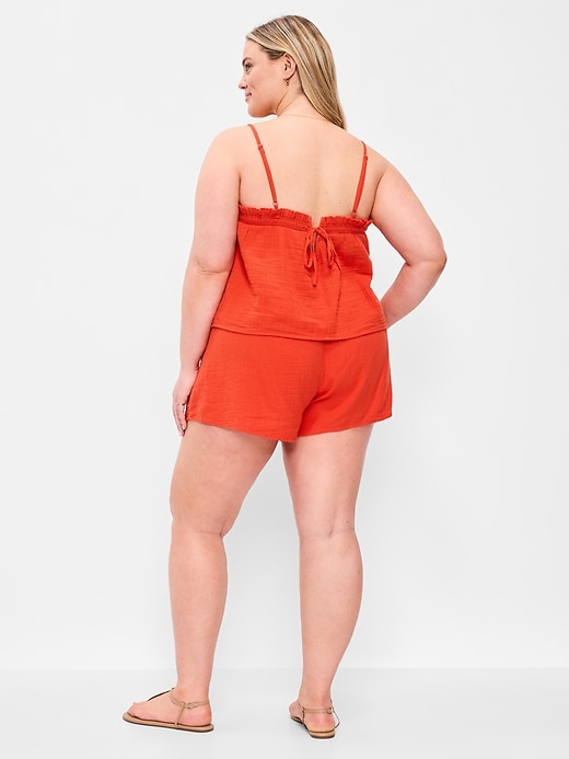 Image number 7 showing, High-Waisted Crinkle Gauze Shorts