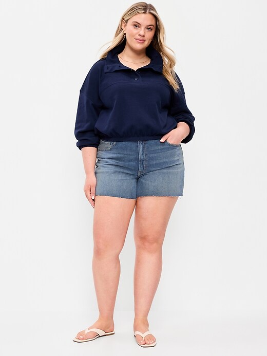 Image number 6 showing, High-Waisted OG Jean Cut-Off Shorts -- 4-inch inseam