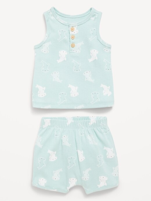 Image number 4 showing, Henley Tank Top and Shorts Set for Baby