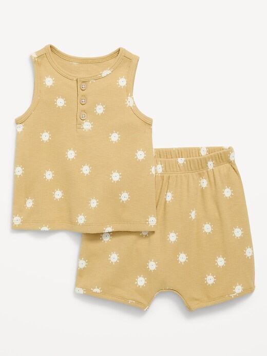 Image number 1 showing, Henley Tank Top and Shorts Set for Baby