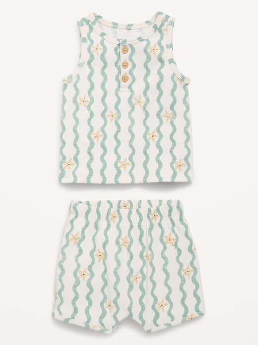 Image number 2 showing, Henley Tank Top and Shorts Set for Baby
