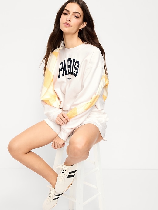 Image number 3 showing, Dynamic Fleece Oversized Crop Sweatshirt