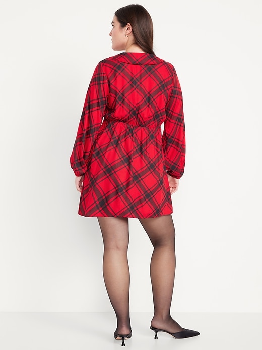 Image number 7 showing, Fit & Flare Long-Sleeve Crepe Mini Dress
