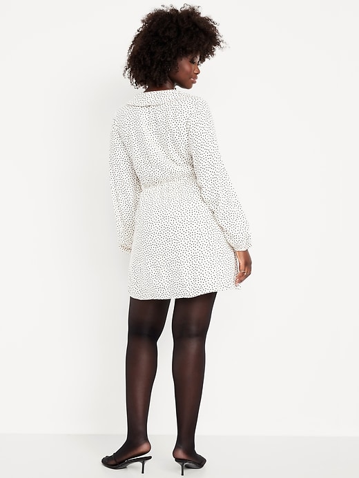 Image number 6 showing, Fit & Flare Long-Sleeve Crepe Mini Dress