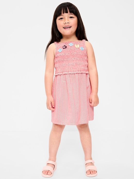 Image number 1 showing, Sleeveless Smocked Textured Dress for Toddler Girls