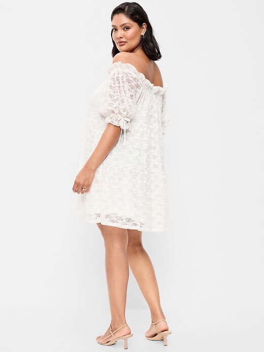 Image number 7 showing, Off-The-Shoulder Lace Mini Dress