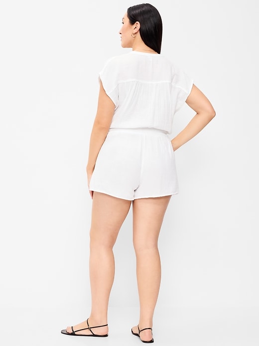 Image number 6 showing, High-Waisted Crinkle Gauze Shorts