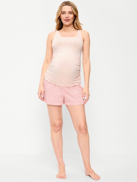 Maternity Poplin Boxer Pajama Shorts