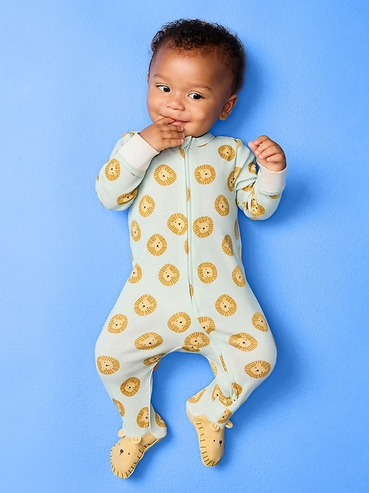 Image number 4 showing, 2-Way-Zip Sleep & Play Footed One-Piece for Baby
