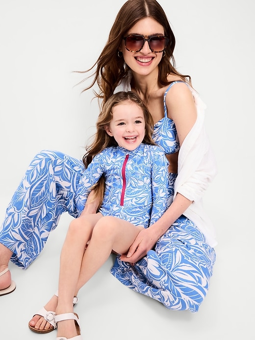 Image number 2 showing, Printed Zip-Front Rashguard One-Piece Swimsuit for Baby