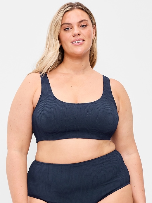 Image number 7 showing, Ribbed Scoop-Neck Swim Top