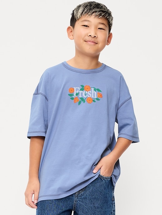 Image number 1 showing, Oversized Short-Sleeve Graphic T-Shirt for Boys