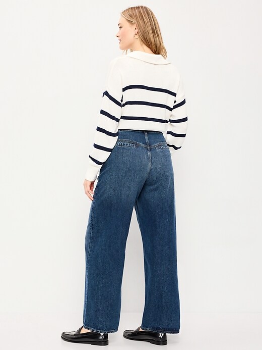 Image number 7 showing, High-Waisted Baggy Wide-Leg Jeans