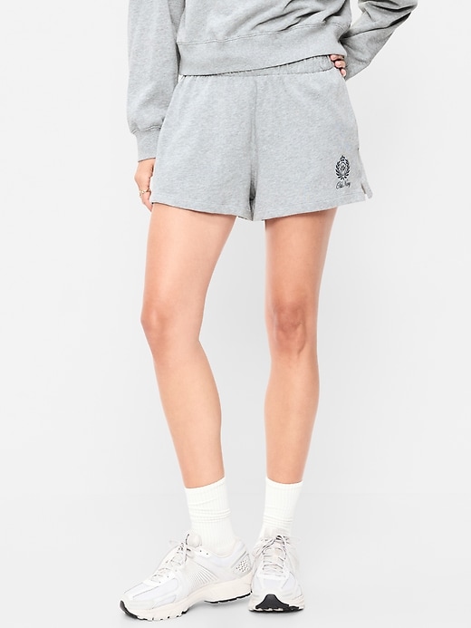 Image number 2 showing, High-Waisted Loose Logo Shorts -- 3-inch inseam