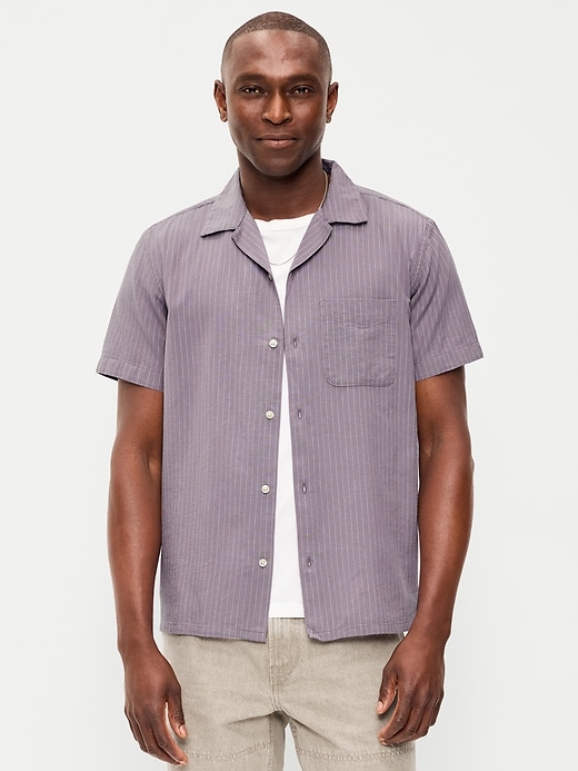 Image number 1 showing, Short-Sleeve Striped Camp Shirt