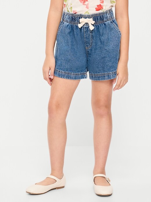 Image number 1 showing, High-Waisted Pull-On Jean Shorts for Girls