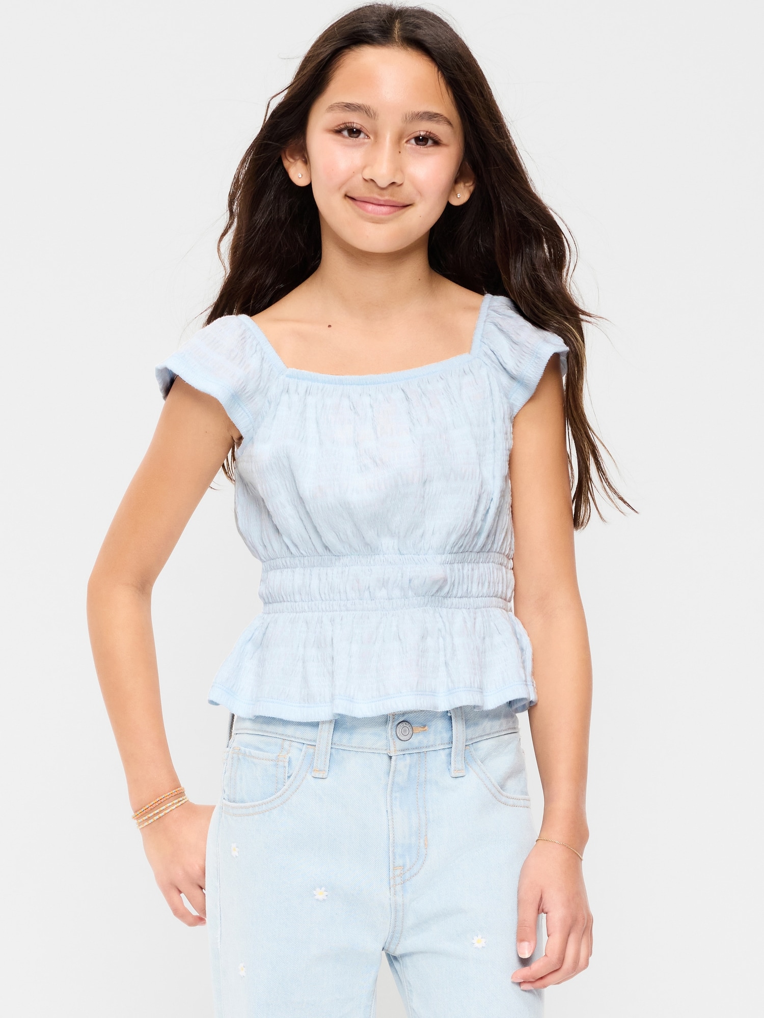 Ruffled Smocked Top for Girls