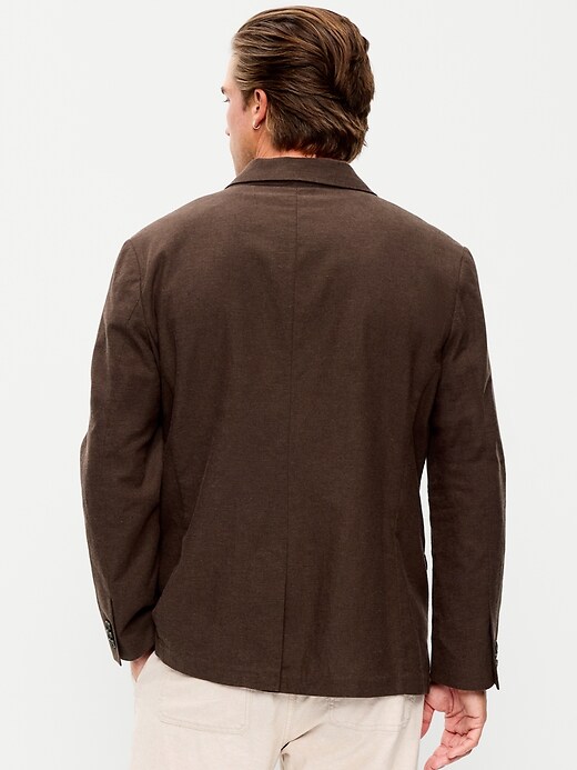 Image number 2 showing, Relaxed Unlined Linen-Blend Blazer