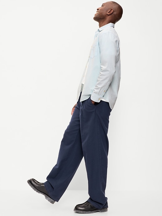 Image number 3 showing, Long-Sleeve Relaxed Striped Pocket Shirt