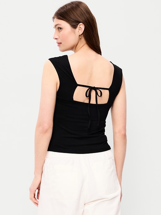 Image number 2 showing, Cap-Sleeve Tie-Back Top
