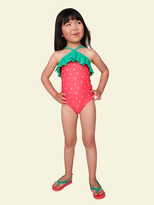Image number 1 showing, Ruffled One-Piece Swimsuit for Toddler Girls