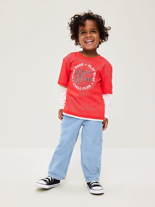 Image number 3 showing, Baggy Carpenter Utility Jeans for Toddler Boys