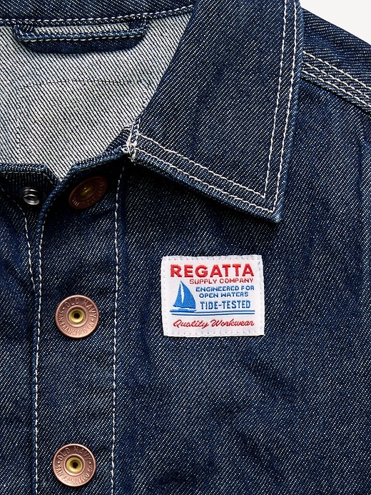 Image number 3 showing, Loose Unisex Jean Barn Coat for Toddler