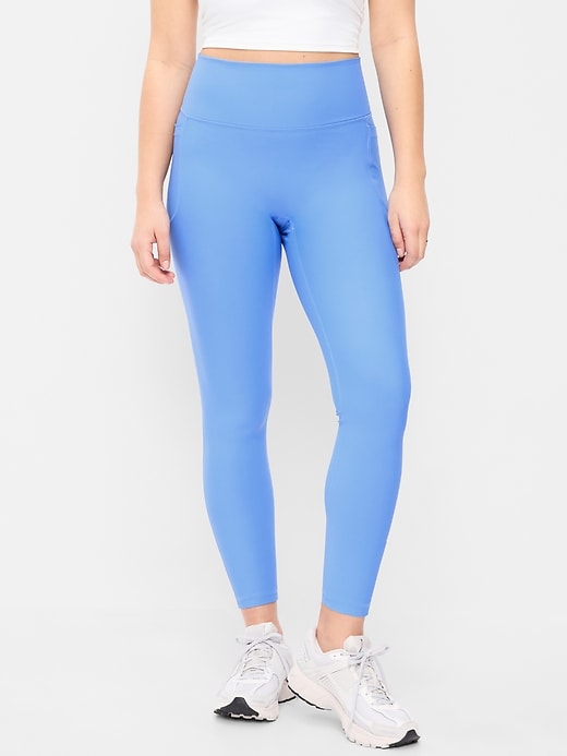 L'image numéro 4 présente Legging PowerSoft sans limites à poche à taille très haute, longueur 7/8 – Sans couture avant