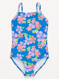 Image number 1 showing, Back Cutout One-Piece Swimsuit for Girls