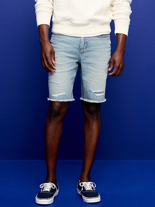Image number 2 showing, Slim Built-In Flex Jean Shorts-- 9-inch inseam