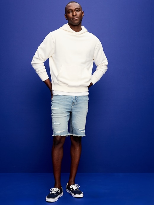 Image number 1 showing, Slim Built-In Flex Jean Shorts-- 9-inch inseam