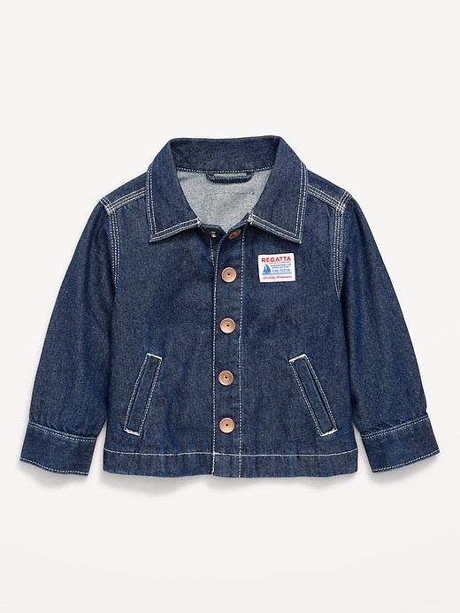 Image number 1 showing, Loose Unisex Jean Barn Coat for Toddler