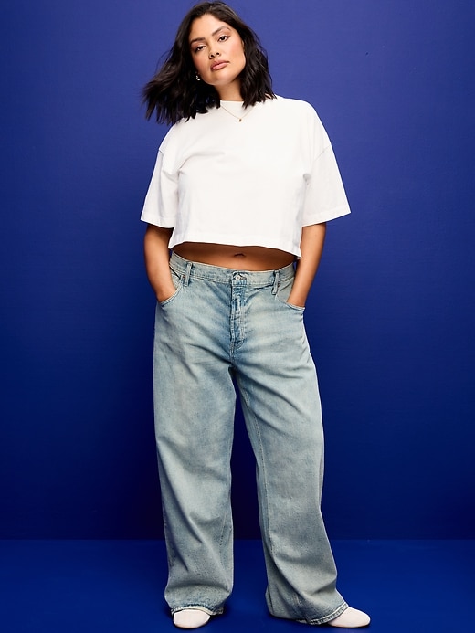 Image number 7 showing, Low-Rise Slouchy Wide-Leg Jeans