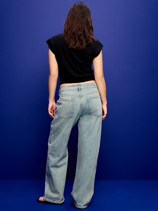 Image number 6 showing, Low-Rise Slouchy Wide-Leg Jeans