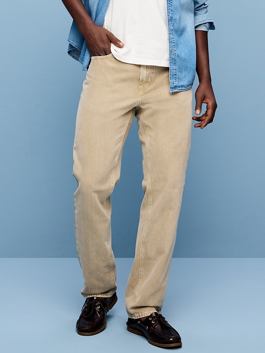 Image number 2 showing, Structured Straight Non-Stretch Jeans