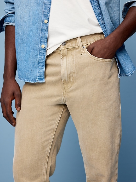 Image number 5 showing, Structured Straight Non-Stretch Jeans