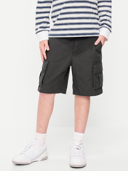 Image number 1 showing, Knee Length Baggy Ripstop Cargo Shorts for Boys