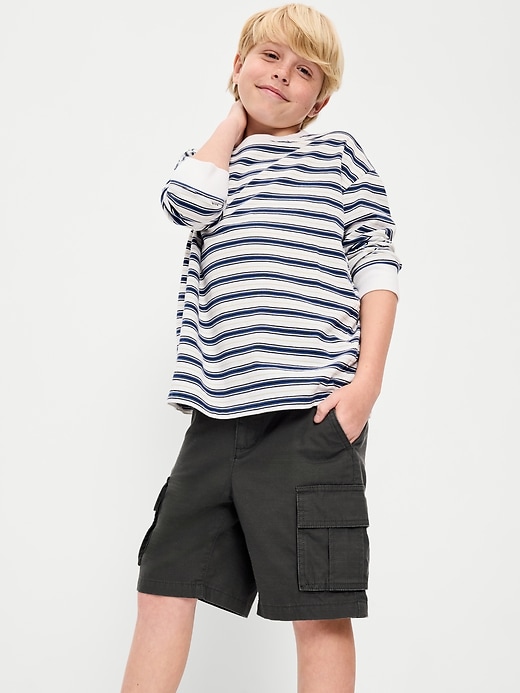 Image number 3 showing, Knee Length Baggy Ripstop Cargo Shorts for Boys