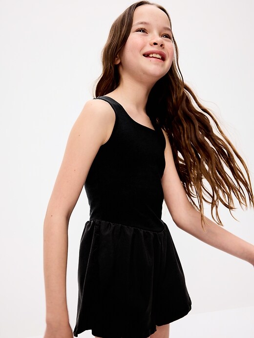 Image number 3 showing, PowerChill Sleeveless Ruffle-Trim Romper for Girls