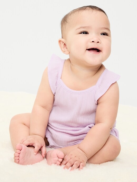 Image number 1 showing, Sleeveless Ruffle-Trim Romper for Baby