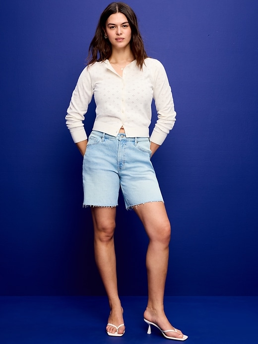 Image number 6 showing, High-Waisted OG Jean Cut-Off Shorts -- 7-inch inseam