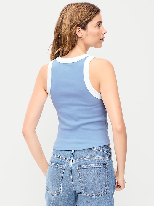 Image number 2 showing, Snug Ribbed Crop Tank Top