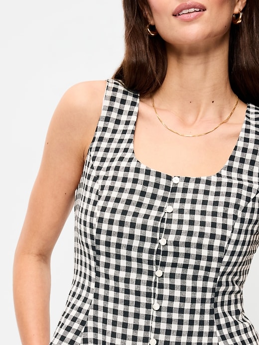 Image number 4 showing, Button-Down Linen Swing Top