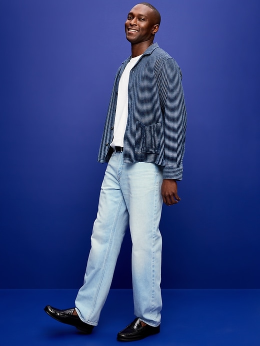 Image number 1 showing, Structured Loose Non-Stretch Jeans