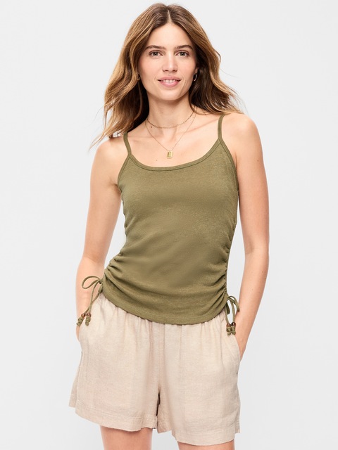 Shirred Side Cami Tank Top