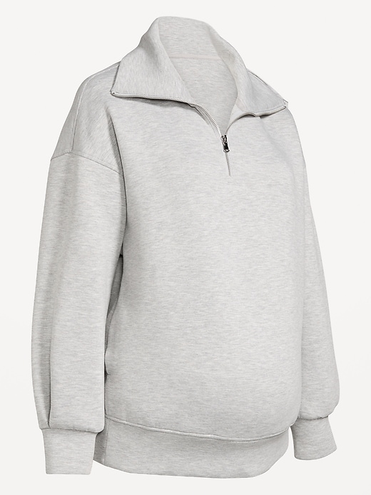 Image number 1 showing, Maternity Bounce Fleece Half-Zip Pullover